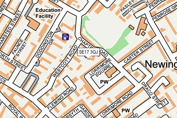 SE17 3QJ map - OS OpenMap – Local (Ordnance Survey) SE17 3QJ map - OS OpenMap – Local (Ordnance Survey)