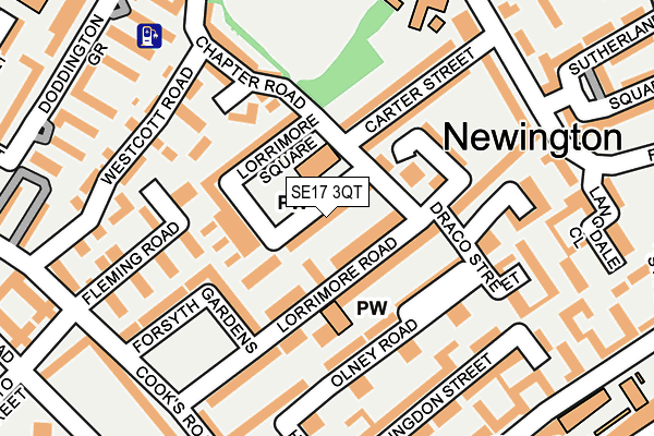 SE17 3QT map - OS OpenMap – Local (Ordnance Survey) SE17 3QT map - OS OpenMap – Local (Ordnance Survey)