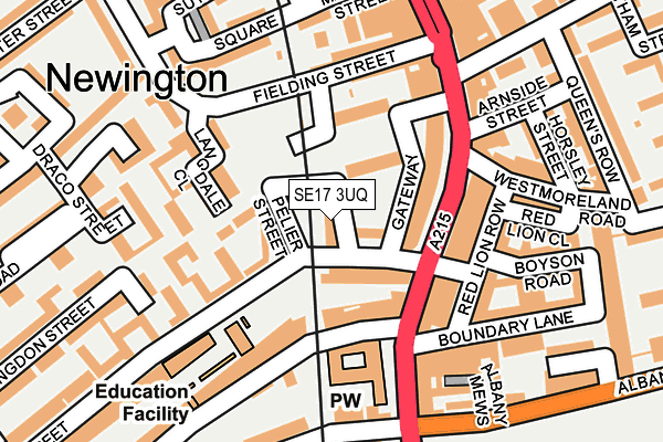 SE17 3UQ map - OS OpenMap – Local (Ordnance Survey) SE17 3UQ map - OS OpenMap – Local (Ordnance Survey)