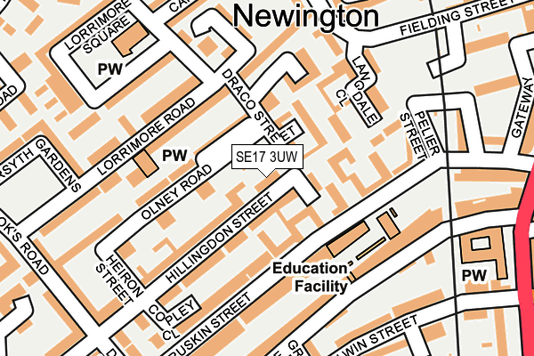SE17 3UW map - OS OpenMap – Local (Ordnance Survey) SE17 3UW map - OS OpenMap – Local (Ordnance Survey)