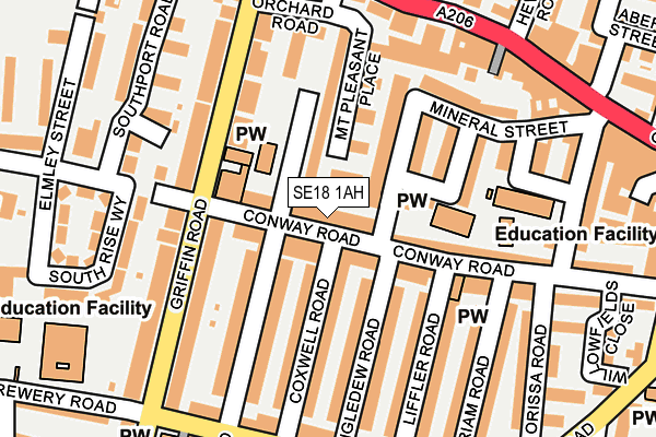 SE18 1AH map - OS OpenMap – Local (Ordnance Survey) SE18 1AH map - OS OpenMap – Local (Ordnance Survey)