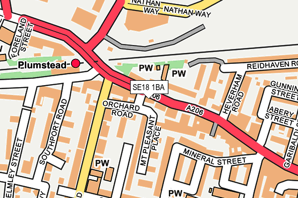 SE18 1BA map - OS OpenMap – Local (Ordnance Survey) SE18 1BA map - OS OpenMap – Local (Ordnance Survey)