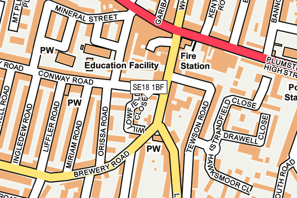 SE18 1BF map - OS OpenMap – Local (Ordnance Survey) SE18 1BF map - OS OpenMap – Local (Ordnance Survey)