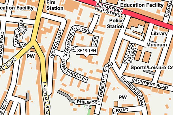 SE18 1BH map - OS OpenMap – Local (Ordnance Survey) SE18 1BH map - OS OpenMap – Local (Ordnance Survey)