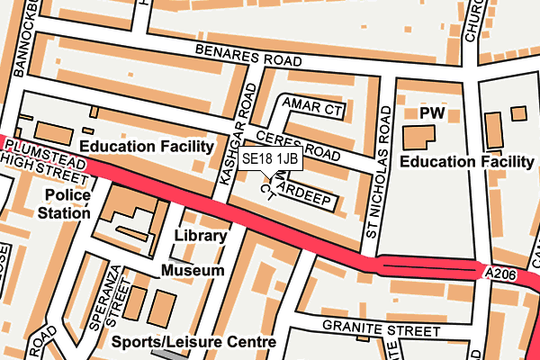 SE18 1JB map - OS OpenMap – Local (Ordnance Survey) SE18 1JB map - OS OpenMap – Local (Ordnance Survey)