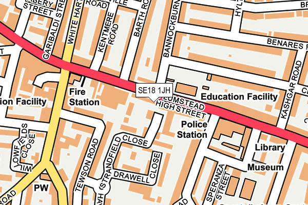 SE18 1JH map - OS OpenMap – Local (Ordnance Survey) SE18 1JH map - OS OpenMap – Local (Ordnance Survey)