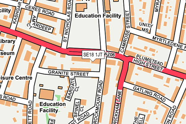 SE18 1JT map - OS OpenMap – Local (Ordnance Survey) SE18 1JT map - OS OpenMap – Local (Ordnance Survey)