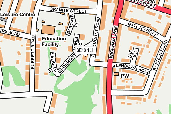 SE18 1LH map - OS OpenMap – Local (Ordnance Survey)