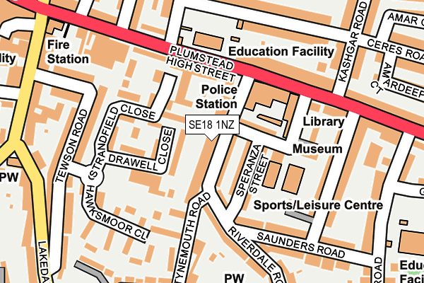 SE18 1NZ map - OS OpenMap – Local (Ordnance Survey) SE18 1NZ map - OS OpenMap – Local (Ordnance Survey)