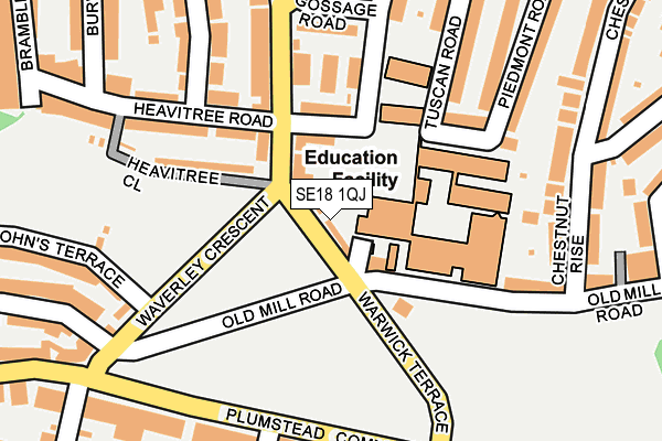 SE18 1QJ map - OS OpenMap – Local (Ordnance Survey) SE18 1QJ map - OS OpenMap – Local (Ordnance Survey)
