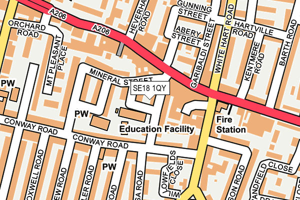 SE18 1QY map - OS OpenMap – Local (Ordnance Survey) SE18 1QY map - OS OpenMap – Local (Ordnance Survey)