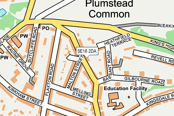 SE18 2DA map - OS OpenMap – Local (Ordnance Survey) SE18 2DA map - OS OpenMap – Local (Ordnance Survey)