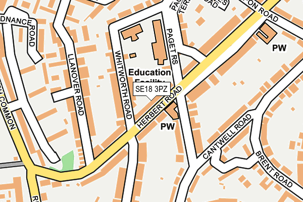 SE18 3PZ map - OS OpenMap – Local (Ordnance Survey) SE18 3PZ map - OS OpenMap – Local (Ordnance Survey)