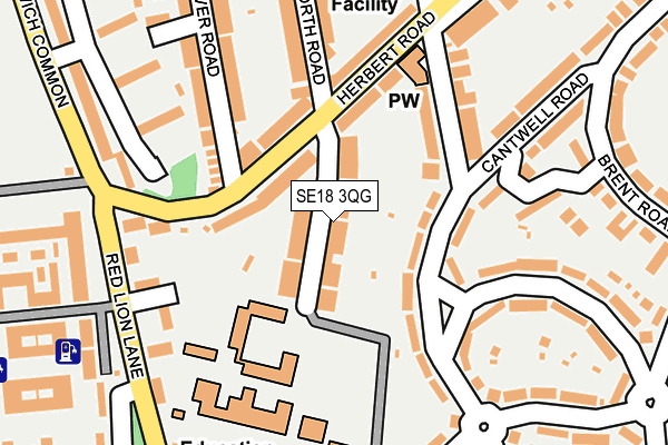 SE18 3QG map - OS OpenMap – Local (Ordnance Survey) SE18 3QG map - OS OpenMap – Local (Ordnance Survey)