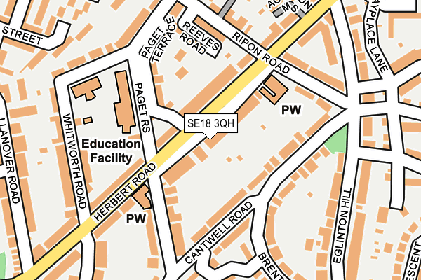 SE18 3QH map - OS OpenMap – Local (Ordnance Survey) SE18 3QH map - OS OpenMap – Local (Ordnance Survey)