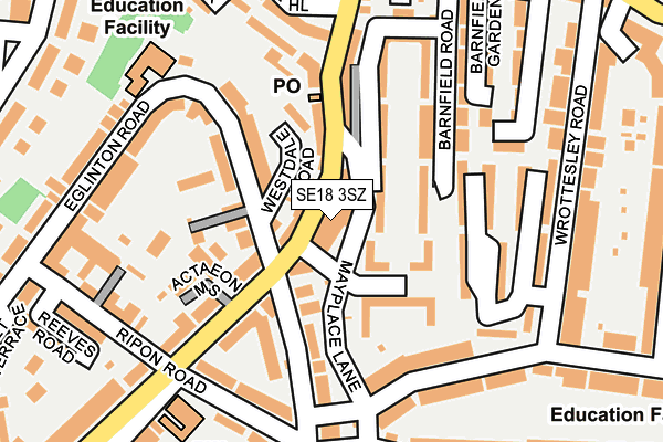 SE18 3SZ map - OS OpenMap – Local (Ordnance Survey) SE18 3SZ map - OS OpenMap – Local (Ordnance Survey)