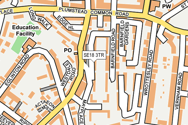 SE18 3TR map - OS OpenMap – Local (Ordnance Survey) SE18 3TR map - OS OpenMap – Local (Ordnance Survey)