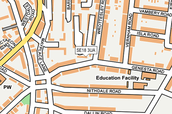 SE18 3UA map - OS OpenMap – Local (Ordnance Survey) SE18 3UA map - OS OpenMap – Local (Ordnance Survey)