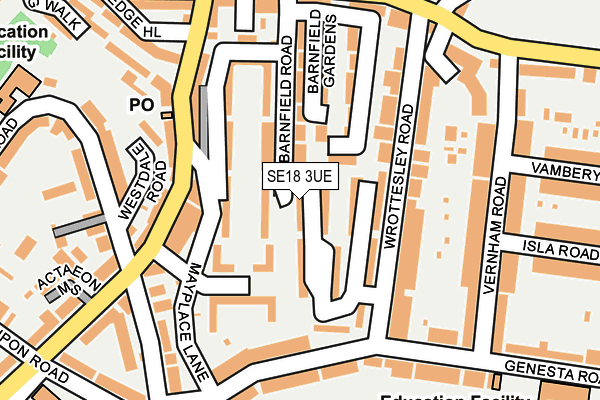 SE18 3UE map - OS OpenMap – Local (Ordnance Survey) SE18 3UE map - OS OpenMap – Local (Ordnance Survey)