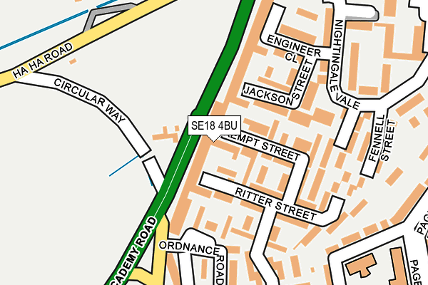 SE18 4BU map - OS OpenMap – Local (Ordnance Survey) SE18 4BU map - OS OpenMap – Local (Ordnance Survey)