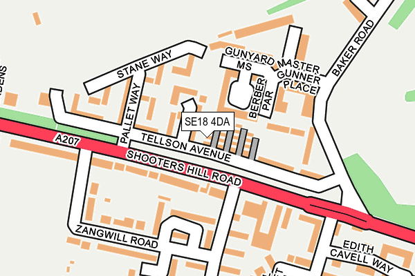 SE18 4DA map - OS OpenMap – Local (Ordnance Survey) SE18 4DA map - OS OpenMap – Local (Ordnance Survey)