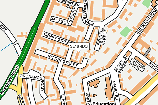 SE18 4DQ map - OS OpenMap – Local (Ordnance Survey) SE18 4DQ map - OS OpenMap – Local (Ordnance Survey)