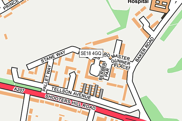 SE18 4GQ map - OS OpenMap – Local (Ordnance Survey) SE18 4GQ map - OS OpenMap – Local (Ordnance Survey)