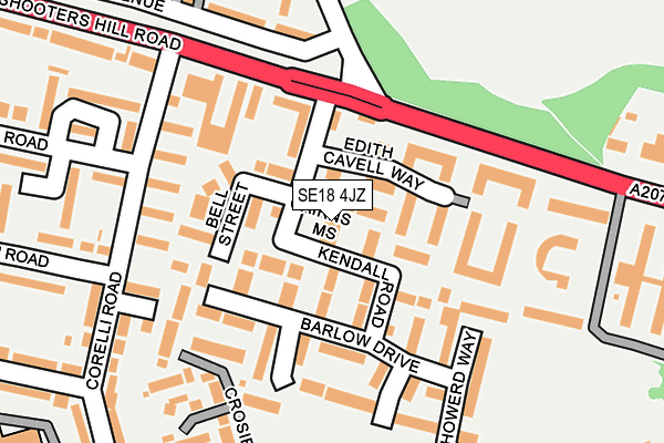 SE18 4JZ map - OS OpenMap – Local (Ordnance Survey) SE18 4JZ map - OS OpenMap – Local (Ordnance Survey)