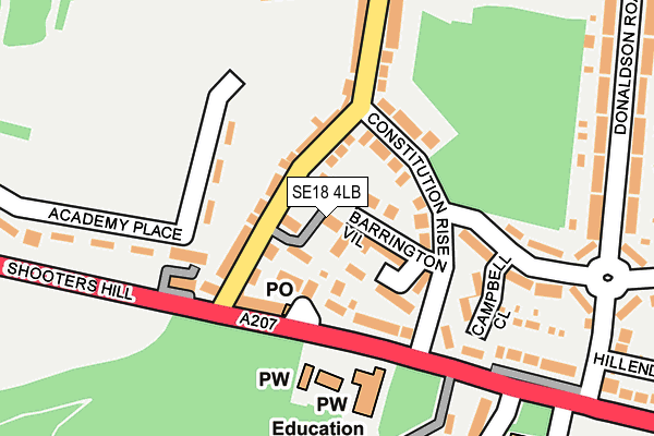 SE18 4LB map - OS OpenMap – Local (Ordnance Survey) SE18 4LB map - OS OpenMap – Local (Ordnance Survey)