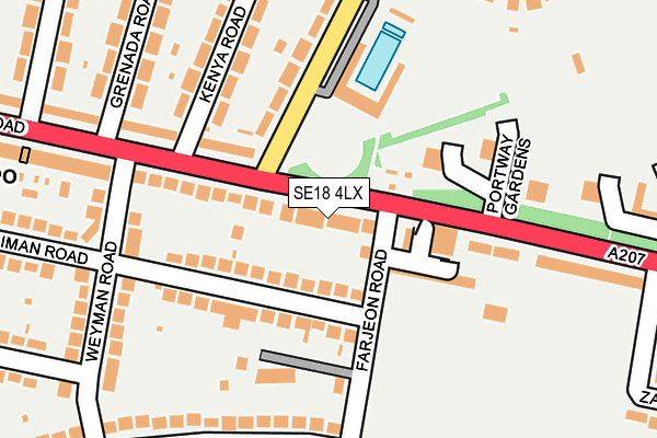SE18 4LX map - OS OpenMap – Local (Ordnance Survey) SE18 4LX map - OS OpenMap – Local (Ordnance Survey)