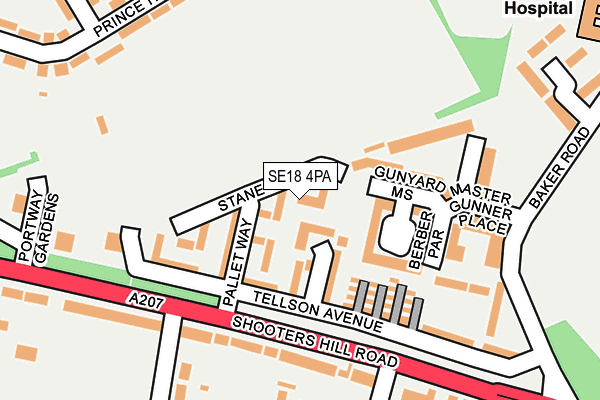 SE18 4PA map - OS OpenMap – Local (Ordnance Survey) SE18 4PA map - OS OpenMap – Local (Ordnance Survey)