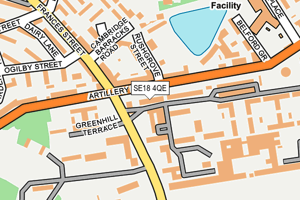 SE18 4QE map - OS OpenMap – Local (Ordnance Survey) SE18 4QE map - OS OpenMap – Local (Ordnance Survey)