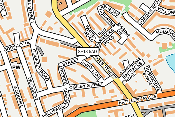 SE18 5AD map - OS OpenMap – Local (Ordnance Survey) SE18 5AD map - OS OpenMap – Local (Ordnance Survey)