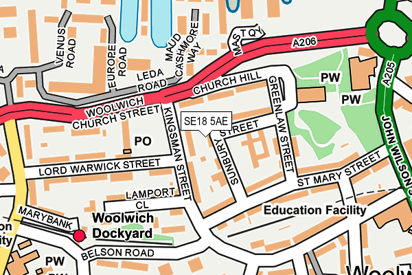 SE18 5AE map - OS OpenMap – Local (Ordnance Survey) SE18 5AE map - OS OpenMap – Local (Ordnance Survey)