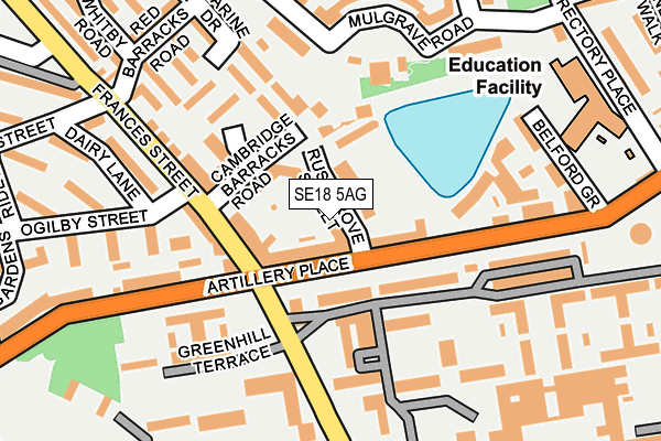 SE18 5AG map - OS OpenMap – Local (Ordnance Survey) SE18 5AG map - OS OpenMap – Local (Ordnance Survey)