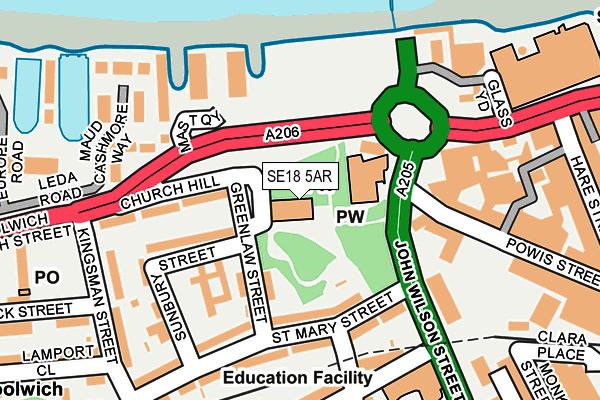 SE18 5AR map - OS OpenMap – Local (Ordnance Survey) SE18 5AR map - OS OpenMap – Local (Ordnance Survey)