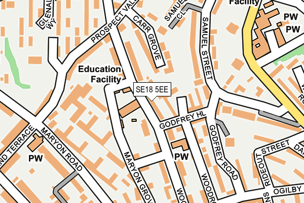 SE18 5EE map - OS OpenMap – Local (Ordnance Survey) SE18 5EE map - OS OpenMap – Local (Ordnance Survey)