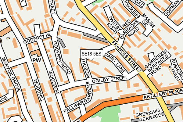 SE18 5ES map - OS OpenMap – Local (Ordnance Survey) SE18 5ES map - OS OpenMap – Local (Ordnance Survey)