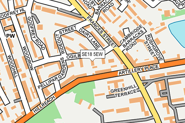 SE18 5EW map - OS OpenMap – Local (Ordnance Survey) SE18 5EW map - OS OpenMap – Local (Ordnance Survey)
