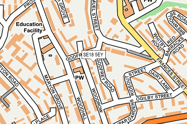 SE18 5EY map - OS OpenMap – Local (Ordnance Survey) SE18 5EY map - OS OpenMap – Local (Ordnance Survey)