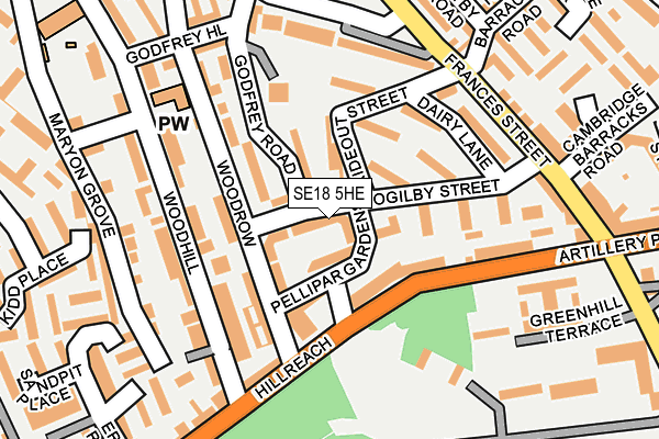 SE18 5HE map - OS OpenMap – Local (Ordnance Survey) SE18 5HE map - OS OpenMap – Local (Ordnance Survey)
