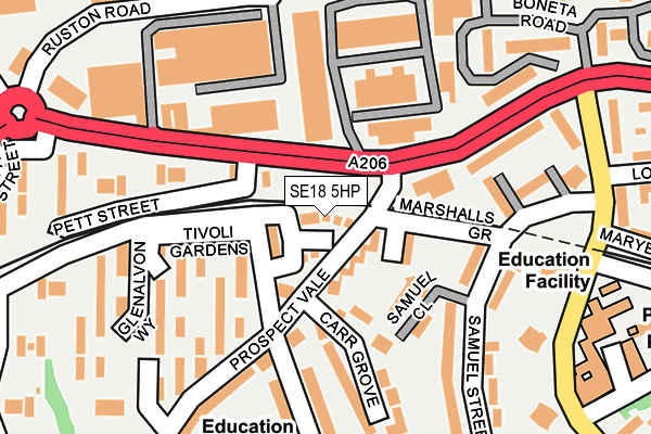 SE18 5HP map - OS OpenMap – Local (Ordnance Survey) SE18 5HP map - OS OpenMap – Local (Ordnance Survey)
