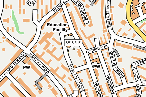 SE18 5JE map - OS OpenMap – Local (Ordnance Survey) SE18 5JE map - OS OpenMap – Local (Ordnance Survey)