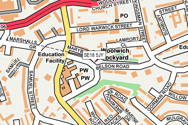SE18 5JY map - OS OpenMap – Local (Ordnance Survey) SE18 5JY map - OS OpenMap – Local (Ordnance Survey)