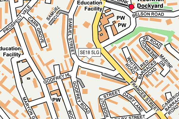 SE18 5LG map - OS OpenMap – Local (Ordnance Survey) SE18 5LG map - OS OpenMap – Local (Ordnance Survey)