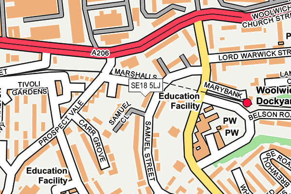 SE18 5LJ map - OS OpenMap – Local (Ordnance Survey) SE18 5LJ map - OS OpenMap – Local (Ordnance Survey)