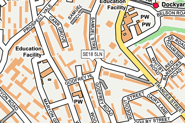 SE18 5LN map - OS OpenMap – Local (Ordnance Survey) SE18 5LN map - OS OpenMap – Local (Ordnance Survey)
