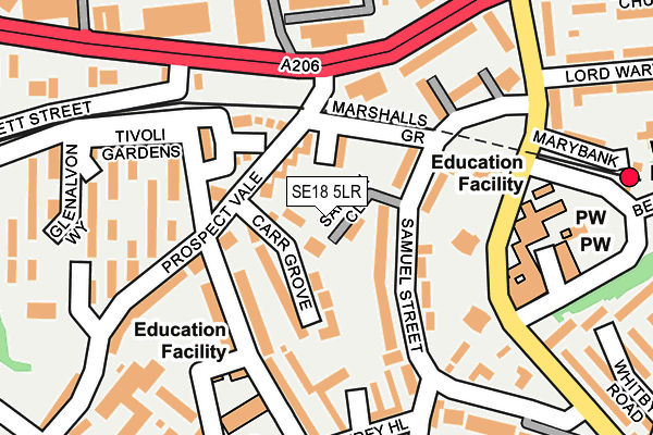 SE18 5LR map - OS OpenMap – Local (Ordnance Survey) SE18 5LR map - OS OpenMap – Local (Ordnance Survey)