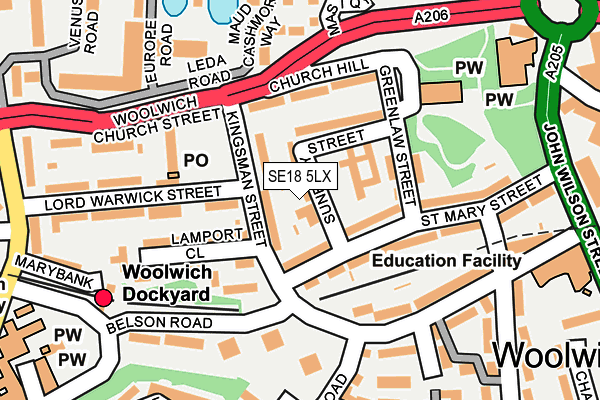 SE18 5LX map - OS OpenMap – Local (Ordnance Survey) SE18 5LX map - OS OpenMap – Local (Ordnance Survey)