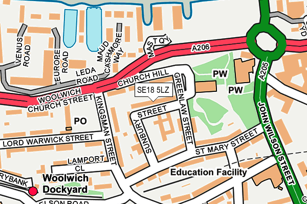 SE18 5LZ map - OS OpenMap – Local (Ordnance Survey) SE18 5LZ map - OS OpenMap – Local (Ordnance Survey)